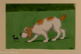 <center></center>15 février 1964 (8170 - Tome 6) Illustration de Entre Chiens Encre de Chine aquarellée 21 x 32 Collection particulière