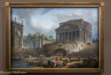<center>Caprice avec le Panthéon devant le port de Ripetta.</center>Hubert Robert (1733-1808).
1761. Huile sur toile