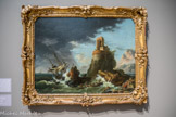 <center>Jean Henry dit Henry d'Arles,</center>Arles, 1734 – Marseille, 1784.
Tempête, 1756. Huile sur toile. Marseille. Musée des Beaux-Arts. Appelé à Marseille par le peintre Kapeller, Jean Henry dit Henry d'Arles, assista aux premiers pas de l'école de dessin de l'académie en tant qu'élève et obtint le premier prix lors de la première remise des récompenses en 1753. Il devint l'aide de Vernet quand celui-ci travailla à la réalisation de ses vues du port de Marseille et resta marqué à jamais par cet apprentissage. Après un premier voyage en Italie, revenu à Marseille en 1756, il présenta à l'académie comme morceau de réception ce tableau, véritable hommage à l'art de Vernet.