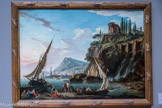 <center>Charles-François Grenier De Lacroix, dit Lacroix de Marseille</center>Marseille. Vers 1700 - Berlin. Vers 1782
Marine avec le temple de l’acide bille à Tivoli. 
Huile sur bois
Attribué au musée du Louvre par l’Office des biens et intérêts privés 1951. Déposé au musée de l’hôtel Sandelin à Saint-Omer par arrêté du ministère d’État aux affaires culturelles du 8 avril 1959. Saint-Omer, musée de l’hôtel Sandelin.