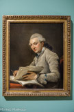 <center>François-André Vincent</center>Paris. 1746. - Paris. 1816
Portrait de Rousseau, architecte, à mi-corps feuilletant un grand cahier,