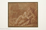 <center>François Verdier.</center>Académie d’homme, un fleuve 1685. 
Paris, 1651 – Paris, 1730.
Sanguine, rehauts de craie blanche sur papier. Paris, collection particulière.