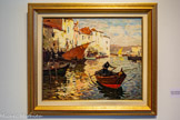 <center>Laurent Mattio</center>Barques des Martigues, soir sur l'étang. Huile sur carton 38 x 46 cm Collection particulière