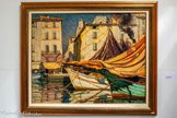 <center>Laurent Mattio</center>Coin du vieux port, Toulon Huile sur toile 73 x 92 cm Collection particulière..