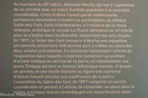 <center>Le Salon des Cent.</center>Au tournant du XXe siècle, Alphonse Mucha, qui est à l’apothéose de sa carrière avec un statut d’artiste populaire à la notoriété considérable, s’inscrit dans l’avant-garde intellectuelle parisienne notamment à travers sa participation au célèbre Salon des Cent. Cette manifestation, à l’initiative de la revue littéraire, artistique et sociale La Plume, démontre un vif intérêt pour la création dans sa diversité, notamment les arts visuels.
En 1897, le Salon des Cent consacre à Mucha une exposition personnelle présentant 448 œuvres qu’il a créées au cours des deux années précédentes. Il y présente notamment l’affiche de l'exposition dans laquelle il exprime clairement sa position d’artiste tchèque au service de la patrie, en représentant une jeune Tchèque portant un bonnet folklorique morave, et tenant un pinceau et une feuille blanche où figure une couronne d’épines faisant allusion aux souffrances de la patrie.
L’exposition du Salon des Cent de 1897 remporte un succès considérable et permet à l’artiste de consolider sa place dans le milieu artistique tout en revendiquant son appartenance slave.