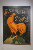 <center></center>Enseigne, Brasserie du Coq d’Or
Rb Jarry?
1914 France Toile peinte