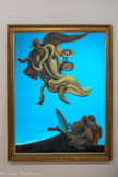 <center>Max Ernst</center>Brühl (Allemagne), 1891 - Paris, 1976.
Monument aux oiseaux.
1927.
Huile sur toile.<br>
C'est vers 1930 qu'apparaît dans l'oeuvre de Max Ernst une figure dominante, énigmatique, qui prend la forme d'un oiseau, nommé Loplop, et qui n'est pas sans présenter quelques traits de son créateur.