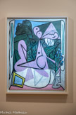 <center>Pablo Picasso</center>Malaga, 1881 - Mougins, 1973.
Nu au bouquet d’iris et au miroir.
22 mai 1934.
Huile sur toile.