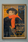 <center>Exposition Toulouse-Lautrec.</center> Aristide Bruant dans son cabaret
1893
Affiche,lithographie en couleurs, 3e état, pinceau et crachis