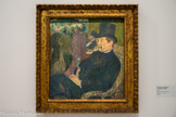 <center>Exposition Toulouse-Lautrec.</center>Monsieur Delaporte au Jardin de Paris
1893
Gouache sur carton contrecollé sur bois