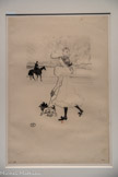 <center>Exposition Toulouse-Lautrec.</center> Petite fille vue de dos et coiffée d’un grand chapeau
Vers 1898
Encrt brune et plume