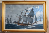 <center>Le musée Lapérouse.</center>John Pendray (1937-...) P.O.M. (Peintre Officiel de la Marine) La Boussole et l’Astrolabe sous la pluie, 2008
Huile sur toile, 114 x 80 cm