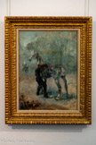 <center>Musée Toulouse-Lautrec</center>Henri de Toulouse-Lautrec
(1864-1901)
Deux chevaux et groom 1880
Huile sur bois/
Don Comtesse A.de Toulouse-Lautrec, 1922.