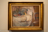 <center>Musée Toulouse-Lautrec</center>Henri de Toulouse-Lautrec
(1864-1901)
Au lit 1894
Huile sur carton.
Donation comtesse A. de Toulouse-Lautrec, 1922