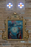 <center>Najac : Église Saint-Jean l’Évangéliste.</center>Saint Augustin et Sainte Monique adorant le Sacré Cœur et la Sainte Trinité. Anonyme. 18e siècle. Huile sur toile.