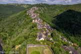 <center>Najac : Forteresse Royale. </center>Le sommet du donjon. Vue de Najac.