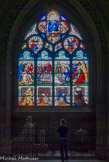 <center>Chapelle des fonds baptismaux. </center> Vitrail de l'Assomption.