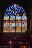 <center>Chapelle Copin. </center> Fondée par Pierre Copin, chanoine de la Sainte-Chapelle à Bourges. Martyres de st Etienne ( en haut)  et de st Laurent (enbas).  Dans le remplage du couronnement, les instruments de la Passion. Vitrail de Jean Lecuyer (XVIe). Dans les deux têtes de lancettes de droite, Dieu le Père et Saint Laurent. En bas, à gauche, Saint Laurent distribue le trésor de l'empereur Philippe aux pauvres. Deuxième scène à gauche, en haut, Saint Étienne discute des Écritures Saintes avec les gardiens de la Loi.