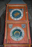 <center>L'horloge astronomique. </center> Conçue par le chanoine mathématicien Jean Fusoris, réalisée en 1424. Le décor est du au peintre Jean Grangier.