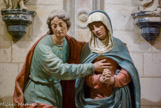 <center>Mise au tombeau. </center> Marie soutenue par st Jean.