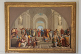 <center>Le musée des Beaux-Arts de Dijon</center>BÉNIGNE GAGNERAUX Dijon, 1756 - Florence (Italie), 1795
L’ÉCOLE D’ATHÈNES (COPIE D'APRÈS RAPHAËL)
1780
Huile sur toile
Gagneraux, prix de Rome en 1776 réalise la copie de la célèbre fresque de Raphaël aux chambres du Vatican.
Palais des États de Bourgogne à Dijon, saisie révolutionnaire Entré au musée en 1799.