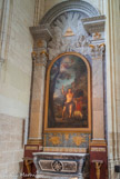 <center>La Cathédrale Saint-Pierre Saint-Paul. </center> LE COLLATERAL NORD. 
Chapelle de Saint Jean-Baptiste. Restaurée en 1803 par Mgr Jean-Baptiste Duvoisin, Evêque de Nantes. Un tableau du Précurseur, « St Jean Baptiste prêchant », peint par F. Lemoyne (1715). Un autel de style Louis XV, en marbre polychrome de même facture que le maître-autel. Sur la face verticale de l'autel, les deux mêmes tétragrammes représentant 