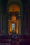 <center>Notre-Dame-la-Grande. </center> La nef, dépourvue de fenêtres, est couverte d'un berceau en plein cintre.