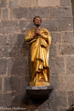 <center>Portiragnes : église Saint-Félix.</center>Saint Pierre. Statue en bois doré du XVIII