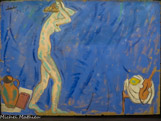 <center>Sans titre. Nu féminin sur fond bleu. 1923.</center>