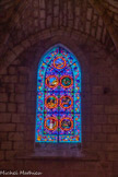 <center>Abbaye de Fontfroide.</center>L'abbatiale. Légende de saint Julien l'hospitalier.