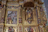 <center>Retable de Baixas.</center>Saint luc avec le taureau, saint Matthieu avec l'homme. L'Annonciation, saint Paul.