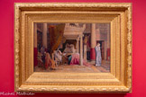 <center>Antiochus et Stratonice</center>Ingres, Jean Auguste Dominique Montauban, 1780 - Paris, 1867

1866
Crayon et huile sur calque marouflé sur toile
Dans cette œuvre d'un extrême raffinement, Ingres propose une réplique du tableau qu'il composa en 1840 pour le duc d'Orléans (Chantilly, musée Condé) et illustrant le thème d'Antiochus, fils du roi de Syrie Séleucus, victime d'une passion dévorante pour sa jeune belle-mère. Le médecin Erasistrate, remarquant son émoi en présence de la reine, découvre la véritable cause de son mal. Magnanime, le roi renonce à son épouse qu'il abandonne à son fils. Cette composition est un sommet d'érudition dans lequel l'artiste déploie toute sa connaissance de l'Antiquité pour restituer un décor pleinement convaincant.
Achat de la Ville de Montpellier. 1884