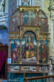 <center>Église de l'Assomption de la Vierge et de Saint-Pierre et Saint-Paul..</center> Polyptyque du XVIe siècle, ancien retable de l'église Saint-Pierre Saint-Paul. L'œuvre du peintre toscan Rafaele Pierrossi, dont le style est reconnaissable par la barbe rousse de St Paul, a été terminée en 1526. Dans le triptyque central sont représentés, au centre, Saint Pierre en habits pontificaux, à gauche, Saint-Paul de Tarse et à droite Saint-André.