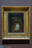 <center>Intérieur avec fond de paysage</center>Auguste de FORBIN, comte
La Roque d'Anthéron. 1779 - Paris, 1841. Huile sur bois.
