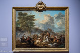 Jan Peter Verdussen. Anvers. Vers 1700 - Marseille. 1763
Choc de cavalerie, 1762
Huile sur toile Marseille. Musée des Beaux-Arts. Verdussen, né à Anvers s'était installé à Marseille vers 1745. En 1762, il fit présent à l'académie de Choc de Cavalerie, probablement comme morceau de réception. Son tableau, très estimé, fut exposé en août à l'exposition annuelle de l'académie où il obtint de nouveau un beau succès. L'œuvre a conservé son cadre original de présentation, avec sa précieuse inscription dédicatoire d'époque.