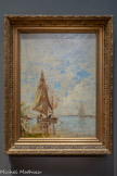 <center>Pêcheurs dans une barque.</center>Félix Ziem
Beaune, 1821 - Paris, 1911.
Huile sur toile