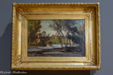 <center>Bord de rivière</center>Marius Engalière.
Marseille, 1824 - Paris, 1857.
Huile sur toile.
