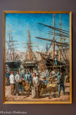 <center>Le débarquement des blés</center>Alphonse Moutte
Marseille, 1840-1913.
Huile sur toile, 1876.