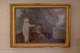 <center>Hall d’Entrée.</center>« Arlequin ». Anonyme, XVIIIe siècle. Fragment de peinture sur toile.