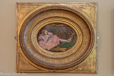 <center>Cabinet des Curiosités. </center> « Petite fille endormie ». Anonyme, XVIIIe siècle. Huile sur toile.