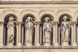 <center>La Cathédrale. </center>Jésus par Guillaume, saint Pierre par Pascal, saint Lazare par Maniglier et sainte Madeleine par Allard.