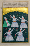 <center>La danse des Mevlevi</center>Istanbul, Turquie. Quatrième quart du XXe siècle. Papier, encre
MuCEM