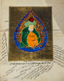 <center>Miniature représentant Djalâl ad-Dîn Rûmî</center>Ayse Razlye ôzalp Istanbul, Turquie Début XXIe siècle. Papier, encre
MuCEM