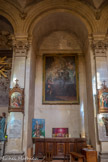 <center>Auriol. L'èglise.</center> Tableau : Saint Antoine de Padoue adorant l'enfant Jésus. XVIIIe.