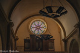 <center>L'église Saint-Denys.</center>La rosace et l'orgue.