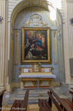 <center> Eglise de la Madeleine </center> La vierge Marie remet le rosaire à Saint Dominique et à Ste Catherine de Sienne.