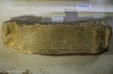 Musée de Brignoles. <br>La pierre de Théodose. Entre 450 et 600 après J-C. En 1876, le chanoine Joseph - Hyacinthe ALBANES, archéologue, découvre cette inscription dans un ruisseau sur le domaine de la Gayole.