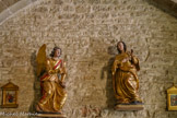 <center>L'église paroissiale Saint-Sauveur Saint-Etienne </center>Statues de l'Annonciation, Archange Gabriel et Vierge Marie, bois sculpté polychrome doré, 17e siècle.