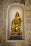 <center>L'église paroissiale Saint-Sauveur Saint-Etienne </center>Statues de Sainte Anne et la Vierge Marie enfant, plâtre polychrome, 19e siècle