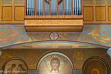<center>Eglise saint Nazaire.</center>En dessous de l'orgue, au centre, le « Mandylion », en grec, la « Sainte Face ».